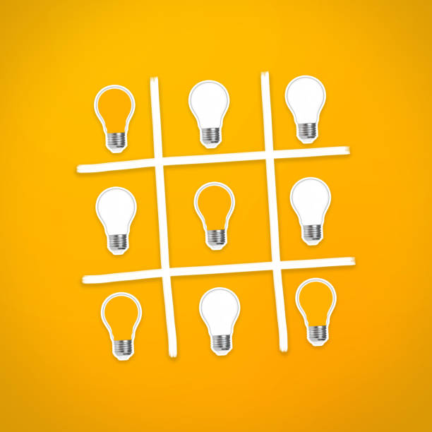 istock Success concept, light bulb on ox game on yellow background 1481300932