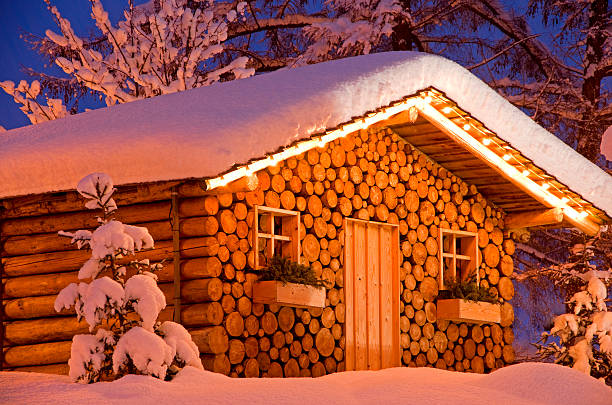istock christmas hut in winter 148130318