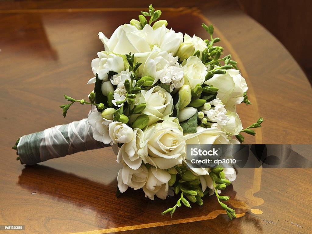 Bridal bouquet Bridal bouquet on old and elegant table Ancient Stock Photo