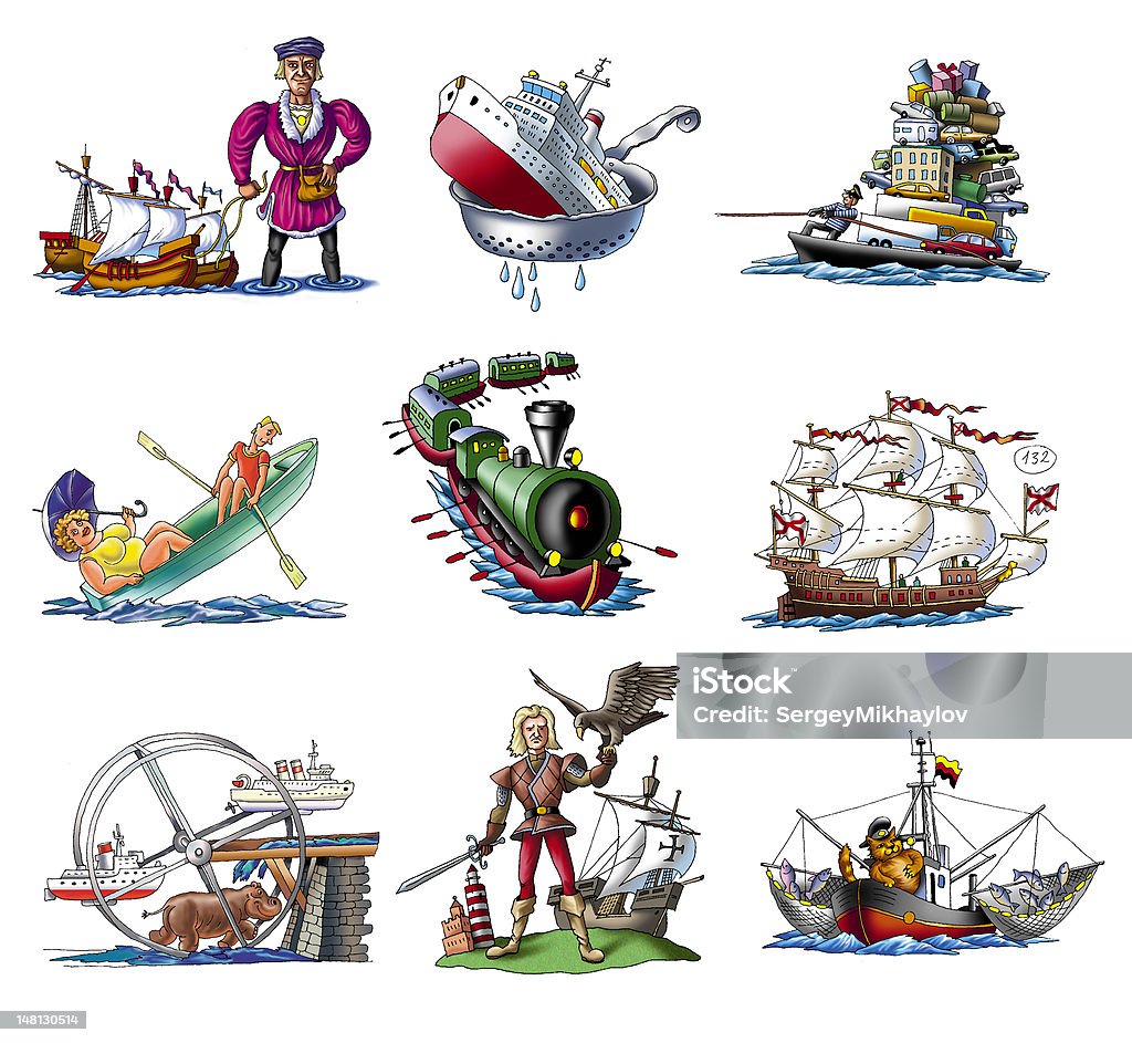 Корабли - Стоковые иллюстрации Бизнес роялти-фри