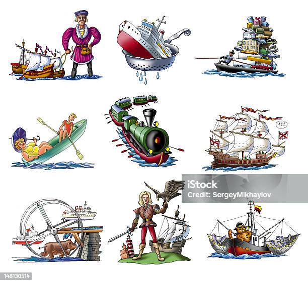 Корабли — стоковая векторная графика и другие изображения на тему Бизнес - Бизнес, Бизнесмен, Весло