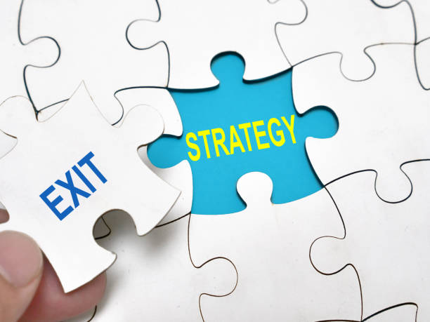 istock Exit strategy, text words typography written under jigsaw puzzle, life and business motivational inspirational 1481305597