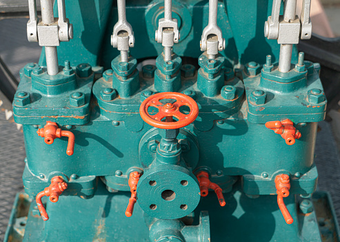 Industrial valve in machine room