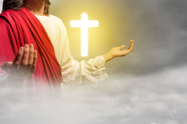 istock Jesus christ showing the Christian cross 1481315235