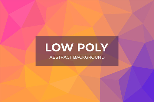 Abstract low poly background with polygonal shapes of triangles