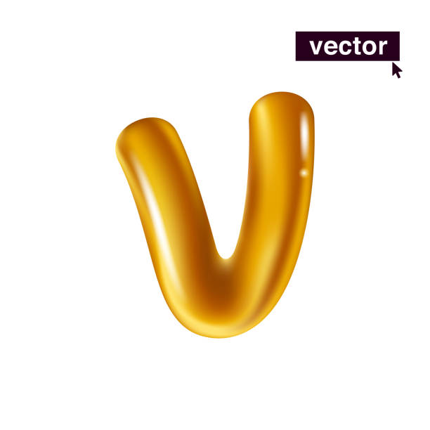 istock Letter V logo. Metallic golden ballon icon. Realistic 3D luxury design in fun style with glossy shine effects. 1481317576