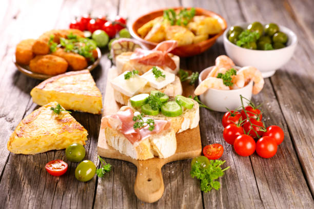 assorted of spanish food tapas