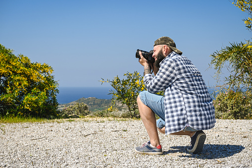 man photographer traveling