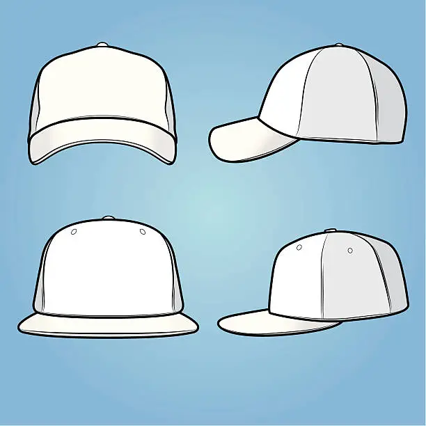 Vector illustration of Normal and fitted caps