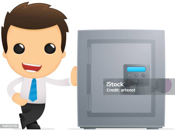 Funny Cartoon Office Worker Stock Illustration - Download Image Now - Administrator, Adult, Bank Deposit Slip