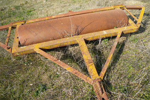 Close up of farm implement
