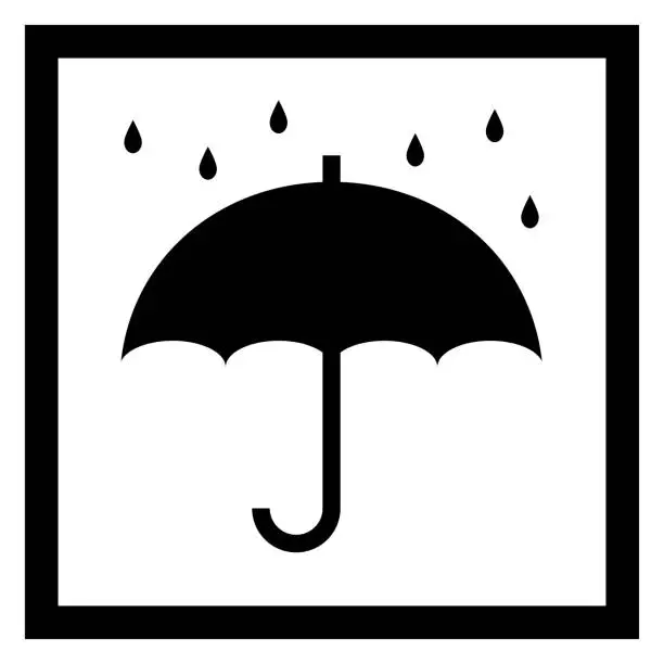 Vector illustration of Simple black sticker design of “Keep dry”