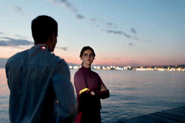 istock Young couple doing sports activities at night 1481330836