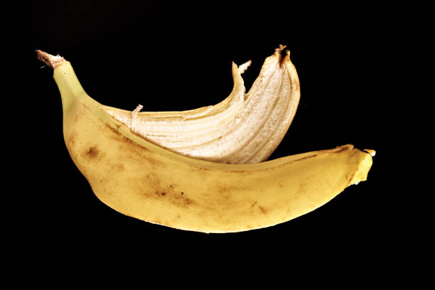 istock Banana peel on a dark background. Close-up 1481348757