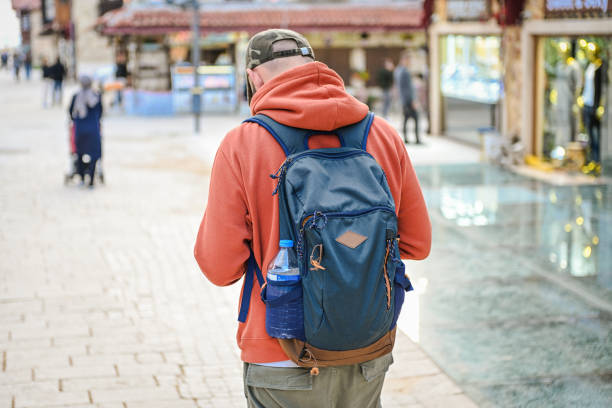 man walking in the city