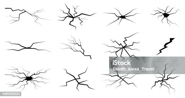 Abstract Crack Vector Set For Decoration Design Stock Illustration ...