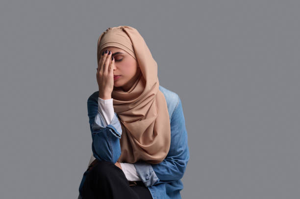 istock Young muslim woman feeling stressed and upset 1481354692