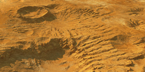 istock View of Mars from above. Martian surface 1481356275