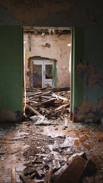 istock Interior of an old, abandoned building 1481357083