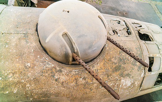 Double Barrel Machine Gun on Old B-24 Liberator