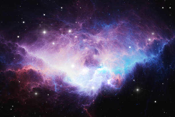 istock Glowing huge nebula with young stars. Space background 1481359546