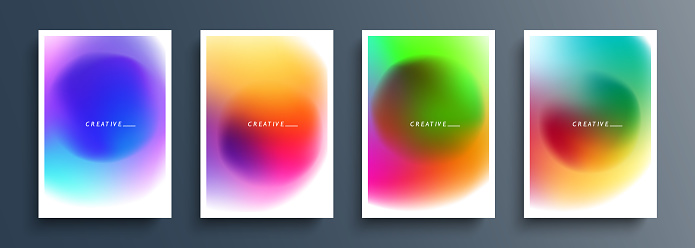 Color Backgrounds Rounding Tali Set Of Blurred Backgrounds With Vibrant Color Gradient Defocused Round ...