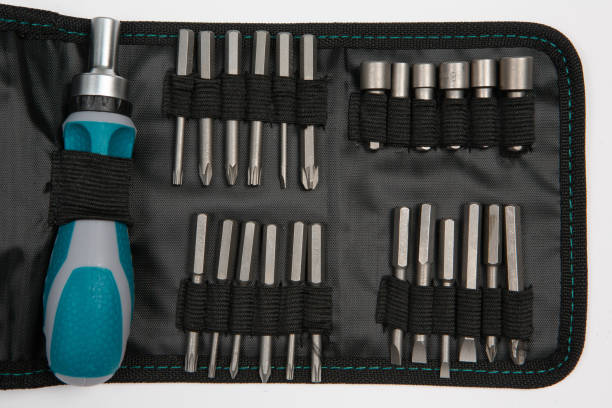 istock Set of tools for repair in a case on a white background. Assorted work or construction tools. Wrenches, Pliers, screwdriver. Top view 1481363315