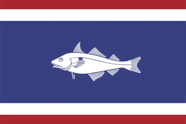 Vector illustration of Flag of Urk Municipality (Flevoland province, Kingdom of the Netherlands, Holland)