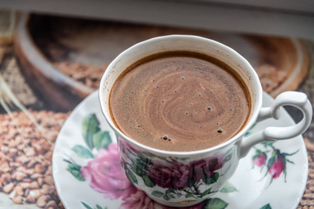 istock Cup of oriental coffee on the table. 1481372188