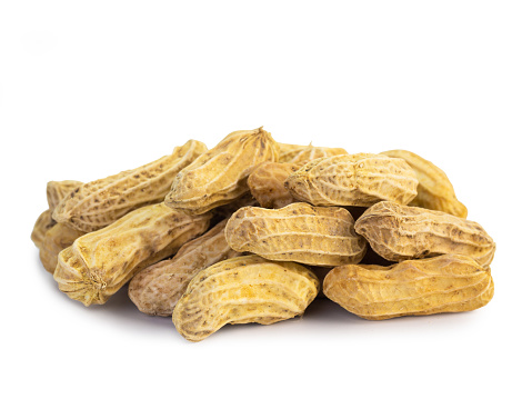Boiled beans peanuts isolated on white background. (This has clipping path)