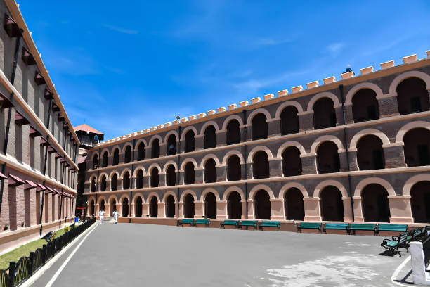Selective focus of Cellular jail which is also known as Kalapani jail or Andaman jail is one of the most important national monuments from the days of Indian freedom struggles situated in Port Blair Capital of Andaman and Nicobar Island. el foco selectivo de la cárcel celular, también conocida como cárcel de kalapani o cárcel de andamán, es uno de los monumentos nacionales más importantes de los días de las luchas por la libertad de la india situada en port blair, capital de andaman