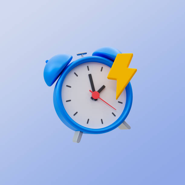 istock 3d minimal quick time concept. urgent work. fast service. alarm clock with thunder icon. 3d illustration. 1481384294