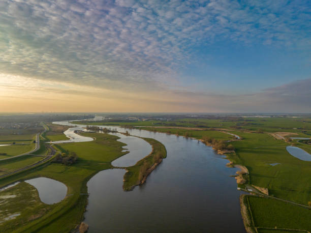 istock IJssel and Reevediep springtime sunset panoramic bird's eye view 1481385445