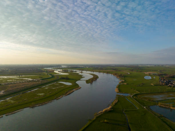 istock IJssel and Reevediep springtime sunset panoramic bird's eye view 1481385491