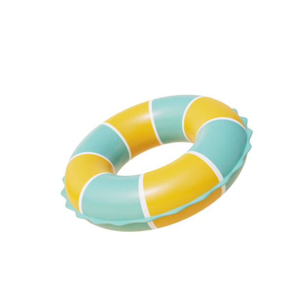 istock 3d inflatable ring, Summer tropical sand beach on a sunny day. Summer vacation. 3d rendering. 1481385763
