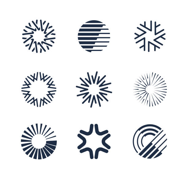 Logo Elements Design Vector illustration of the logo elements design. rounded star shape stock illustrations