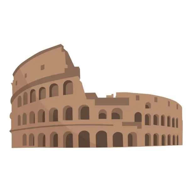 Vector illustration of coliseum flat vector illustration