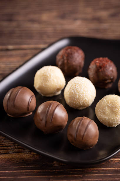istock Delicious chocolate truffles on the table. 1481392428