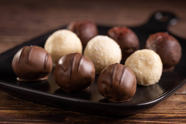 box of chocolates, close up of chocolates