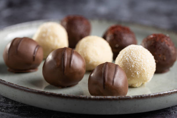 istock Delicious chocolate truffles on the table. 1481392468
