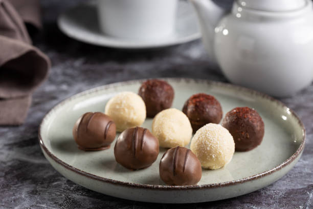 istock Delicious chocolate truffles on the table. 1481392489