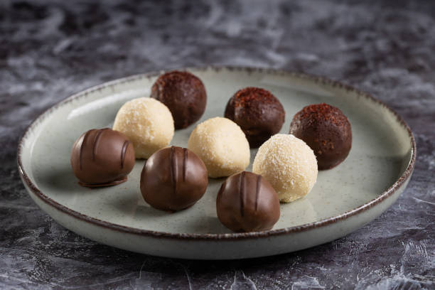istock Delicious chocolate truffles on the table. 1481392512