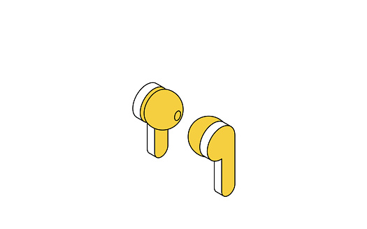 Illustration of Noise-Canceling Earphone Easy-to-Use Noise Suppression Goods
