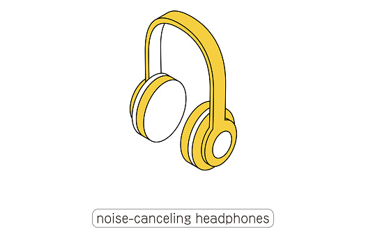 Noise-canceling headphones Illustration of a handy noise-canceling product