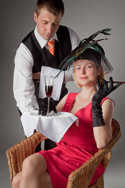 istock waiter serving girl 148139888