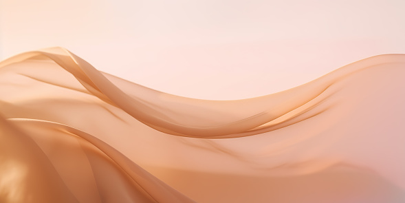 Flying transparent veil cloth abstract background 3d rendering