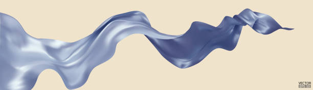istock Flying blue silk textile fabric flag background. Smooth elegant blue Satin Isolated on bbeige Background for grand opening ceremony. Blue curtain. 3d vector illustration. 1481409070