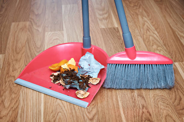 istock A set for sweeping, a brush and a scoop in which there is already garbage. Up close 1481412813
