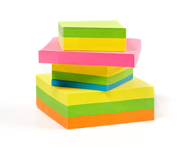 Stack of colorful Sticky Notes stock photo