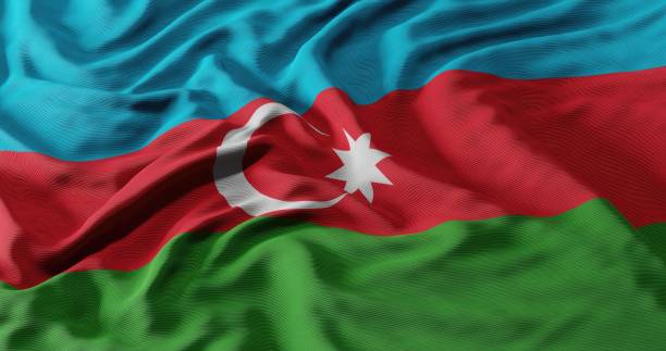 istock Realistic waving flag of Azerbaijan 3D illustration 1481418385